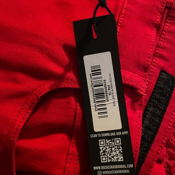 New Men’s Red ROCKSTAR  Stacked Pants size 42 - Picture 9 of 9